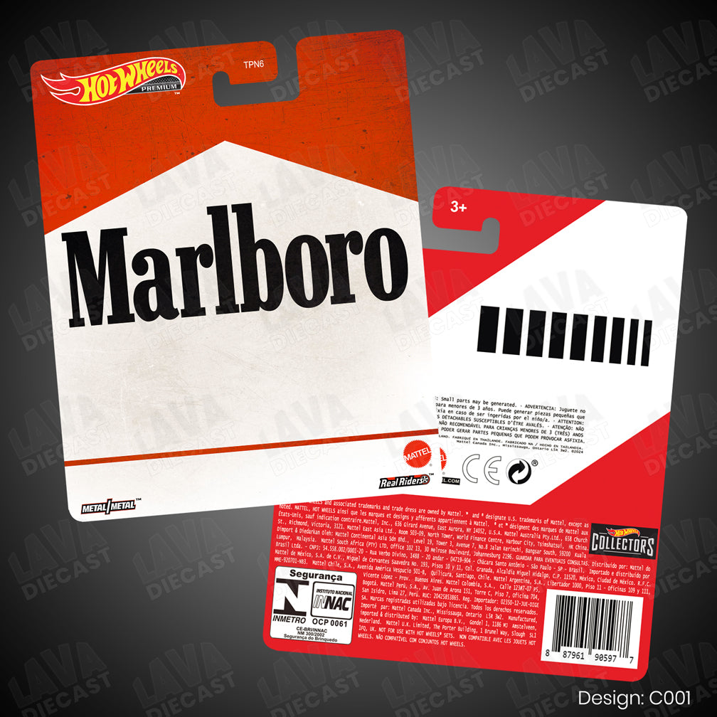 MARLBORO Theme Premium Custom Hot Wheels Card for 1:64 Diecast