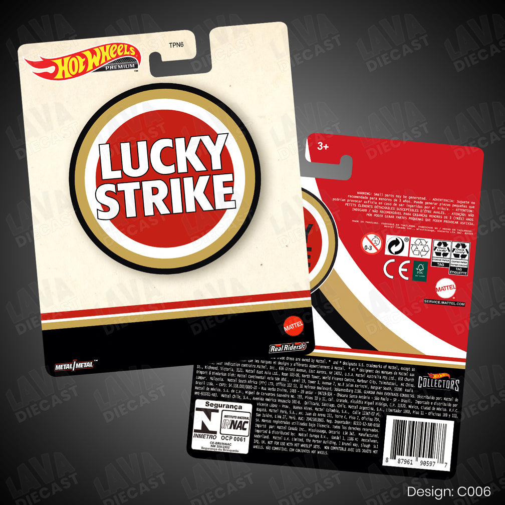 LUCKY STRIKE Theme Premium Custom Hot Wheels Card for 1:64 Diecast