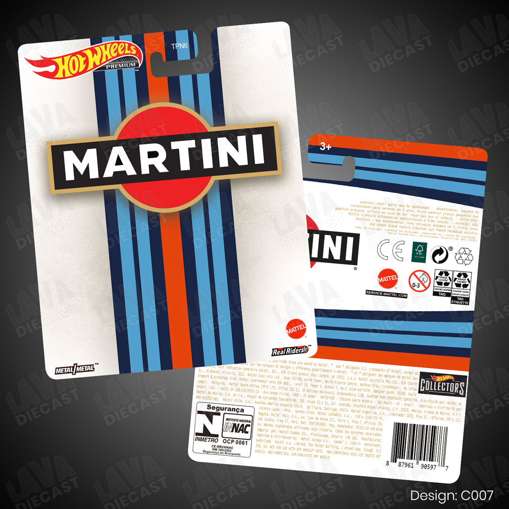 MARTINI Theme Premium Custom Hot Wheels Card for 1:64 Diecast