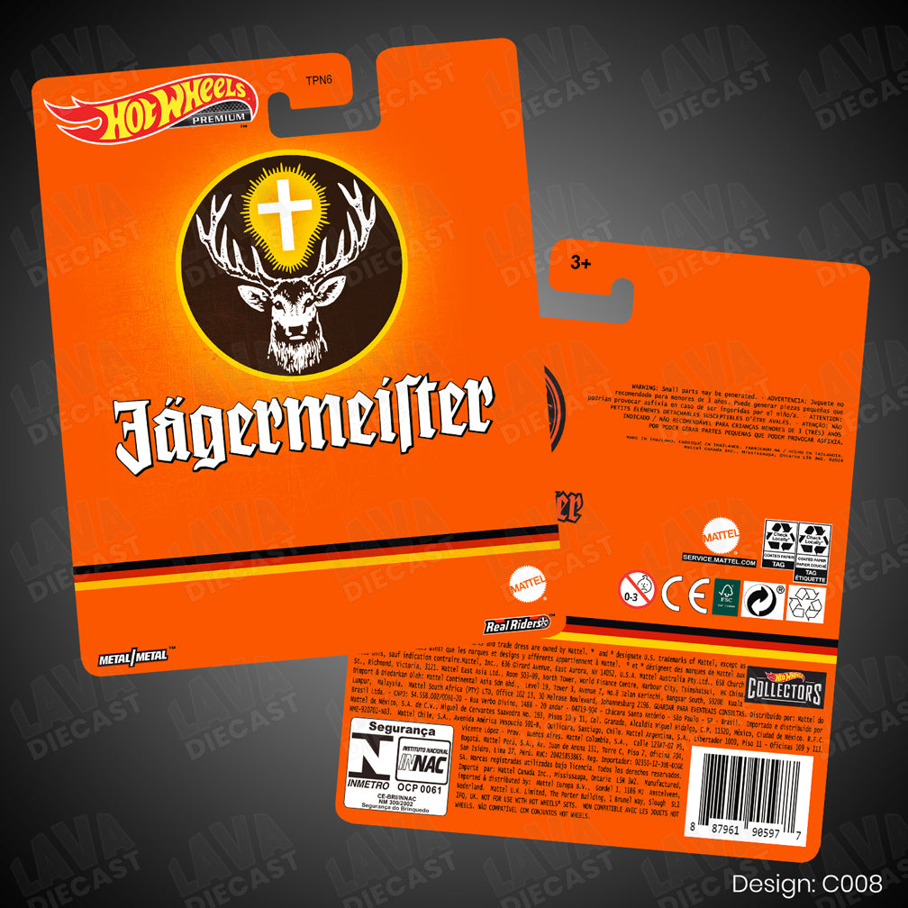JAGERMEISTER Theme Premium Custom Hot Wheels Card for 1:64 Diecast
