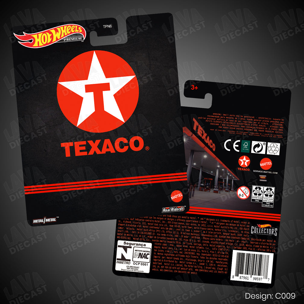 TEXACO Theme Premium Custom Hot Wheels Card for 1:64 Diecast