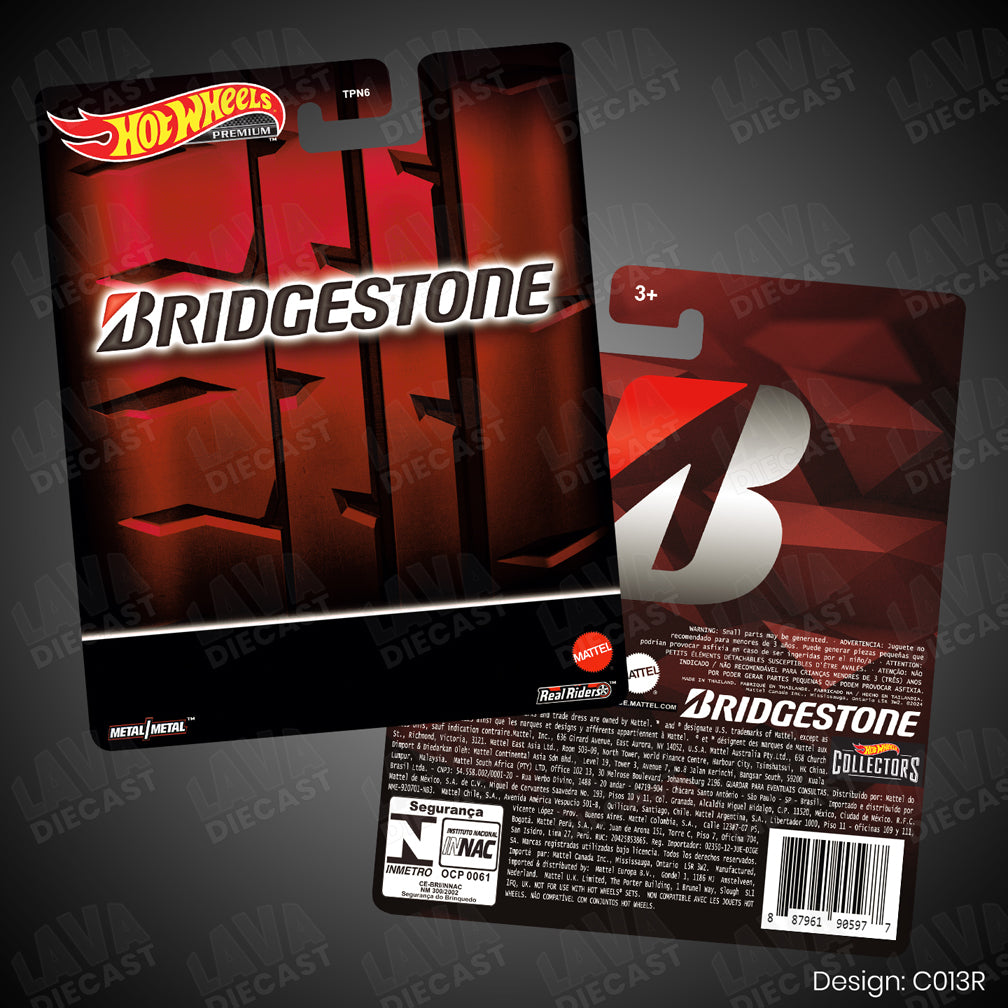 BRIDGESTONE RED Theme Premium Custom Hot Wheels Card for 1:64 Diecast