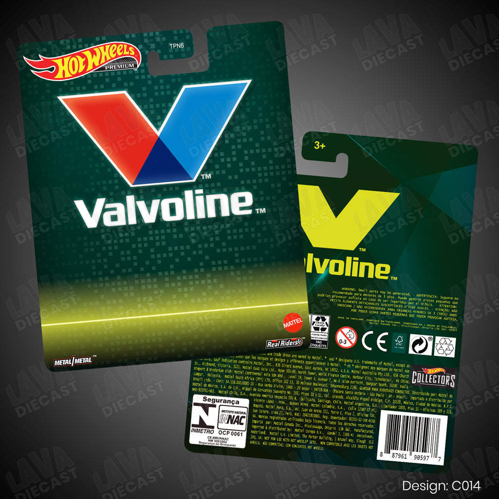 VALVOLINE Theme Premium Custom Hot Wheels Card for 1:64 Diecast