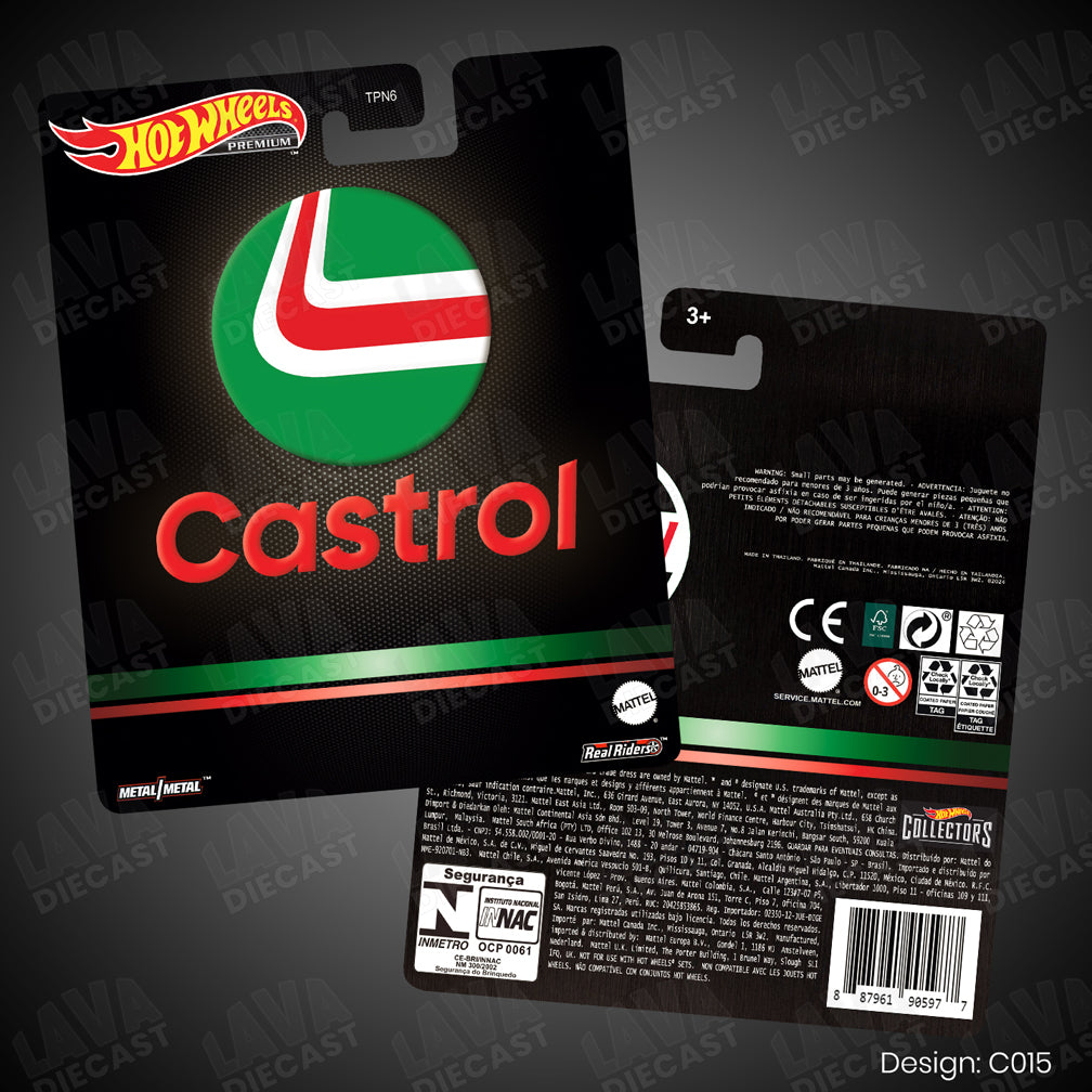 CASTROL Theme Premium Custom Hot Wheels Card for 1:64 Diecast