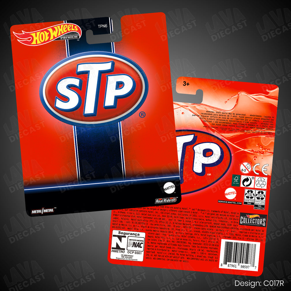 STP RED Theme Premium Custom Hot Wheels Card for 1:64 Diecast