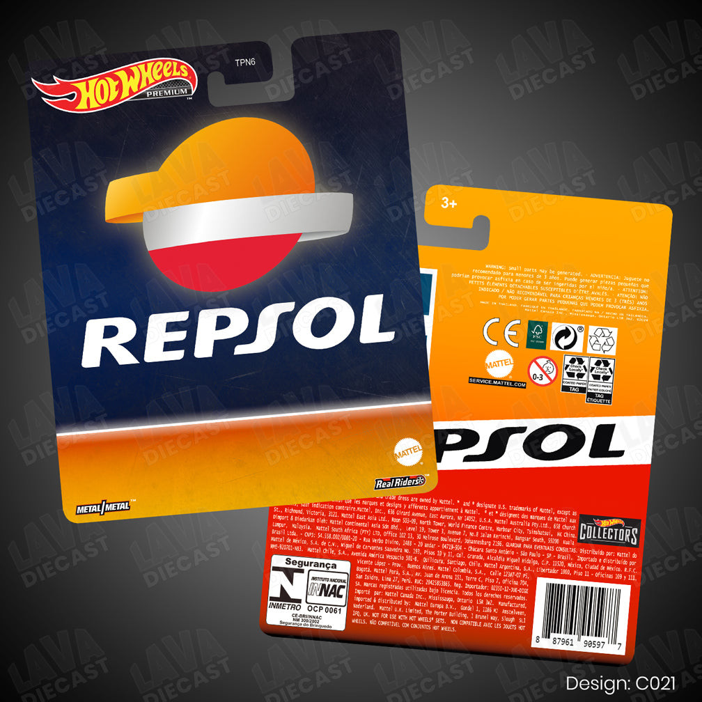 REPSOL Theme Premium Custom Hot Wheels Card for 1:64 Diecast