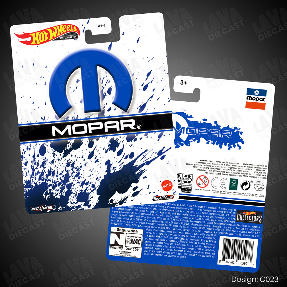 MOPAR Theme Premium Custom Hot Wheels Card for 1:64 Diecast