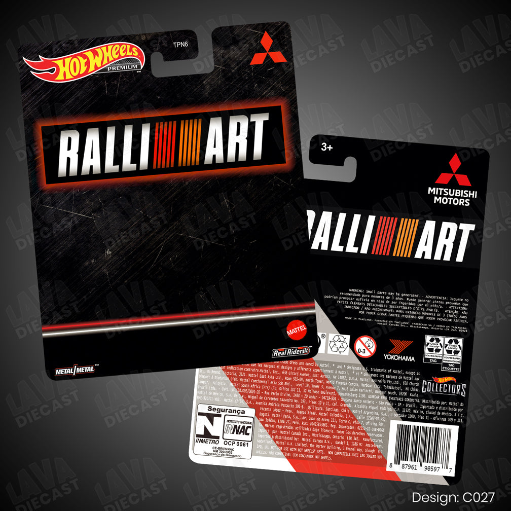 RALLIART Theme Premium Custom Hot Wheels Card for 1:64 Diecast