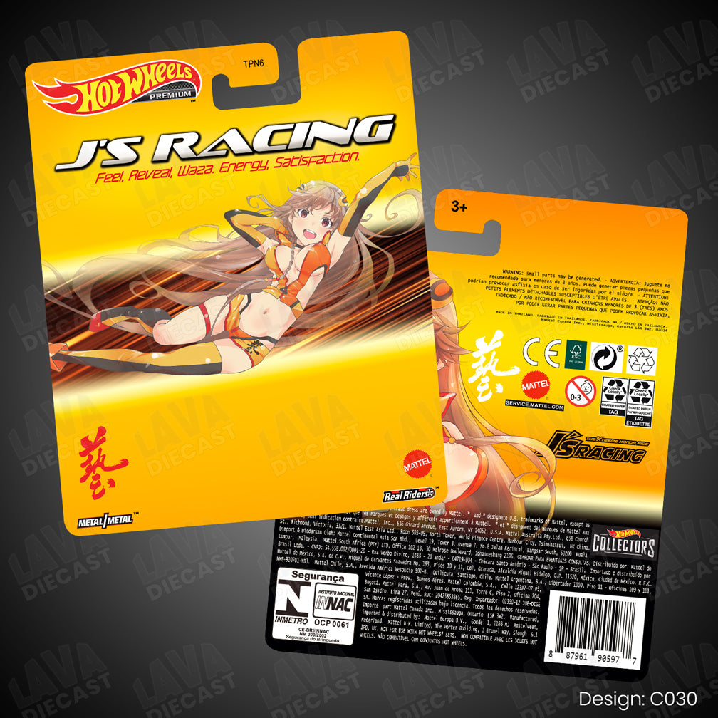 J'S RACING Theme Premium Custom Hot Wheels Card for 1:64 Diecast