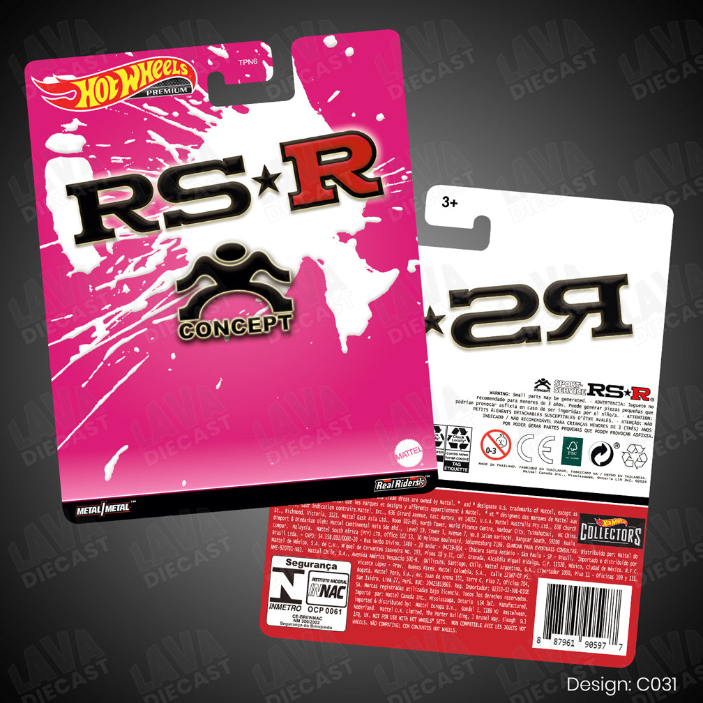 RS-R Theme Premium Custom Hot Wheels Card for 1:64 Diecast