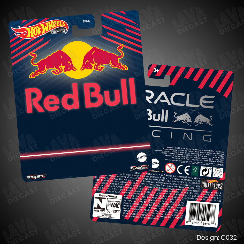 RED BULL Theme Premium Custom Hot Wheels Card for 1:64 Diecast