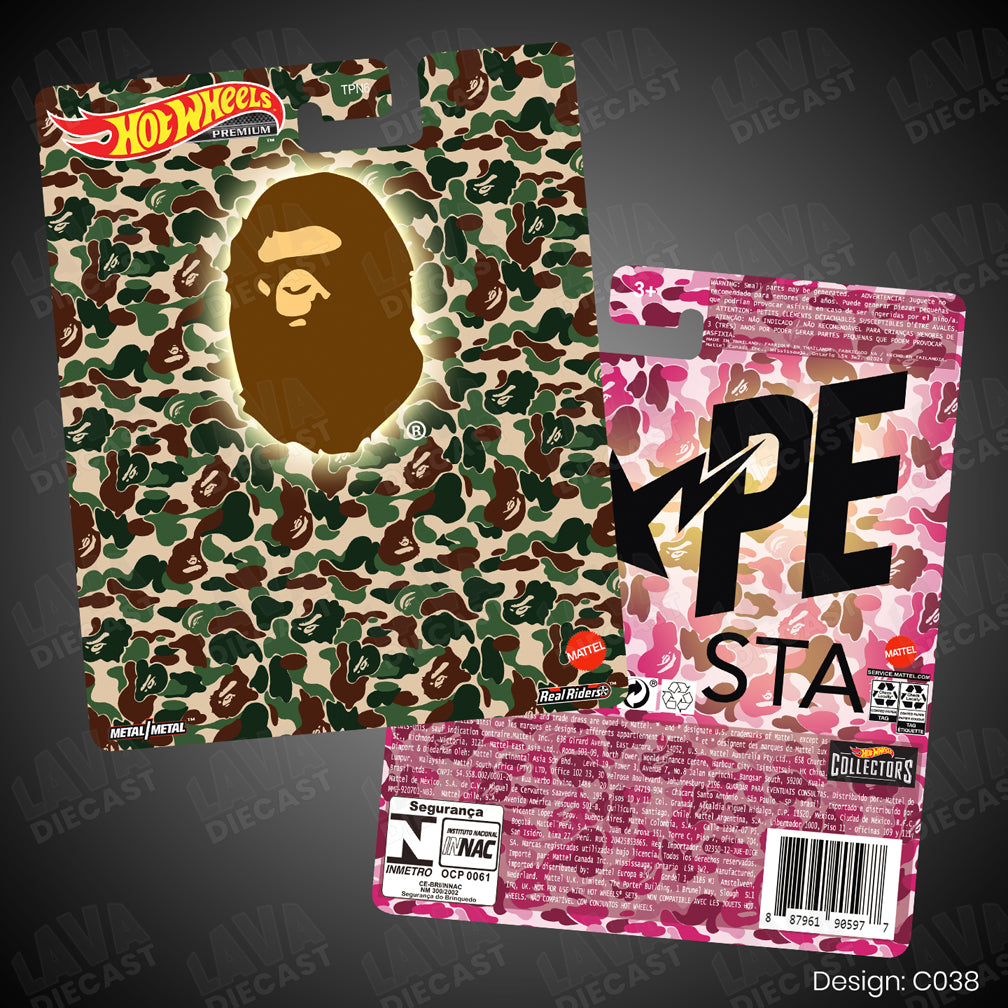 A BATHING APE Theme Premium Custom Hot Wheels Card for 1:64 Diecast