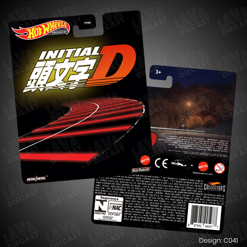 INITIAL D Theme Premium Custom Hot Wheels Card for 1:64 Diecast