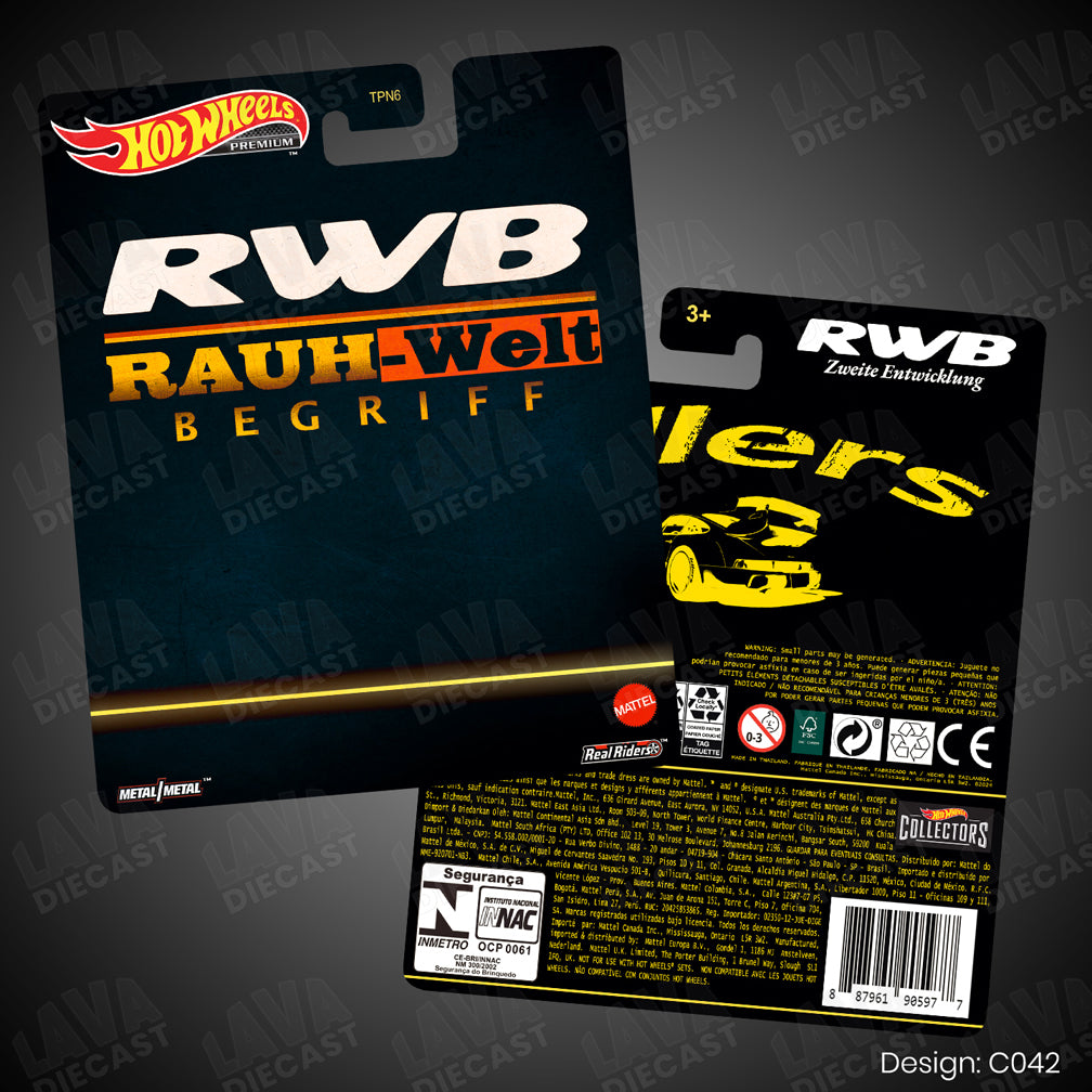 RWB PORSCHE Theme Premium Custom Hot Wheels Card for 1:64 Diecast