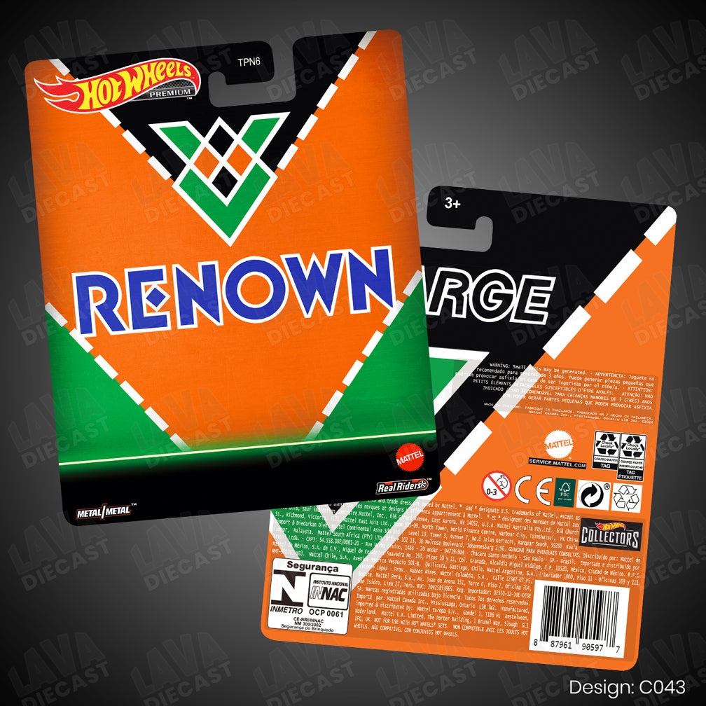 RENOWN Theme Premium Custom Hot Wheels Card for 1:64 Diecast