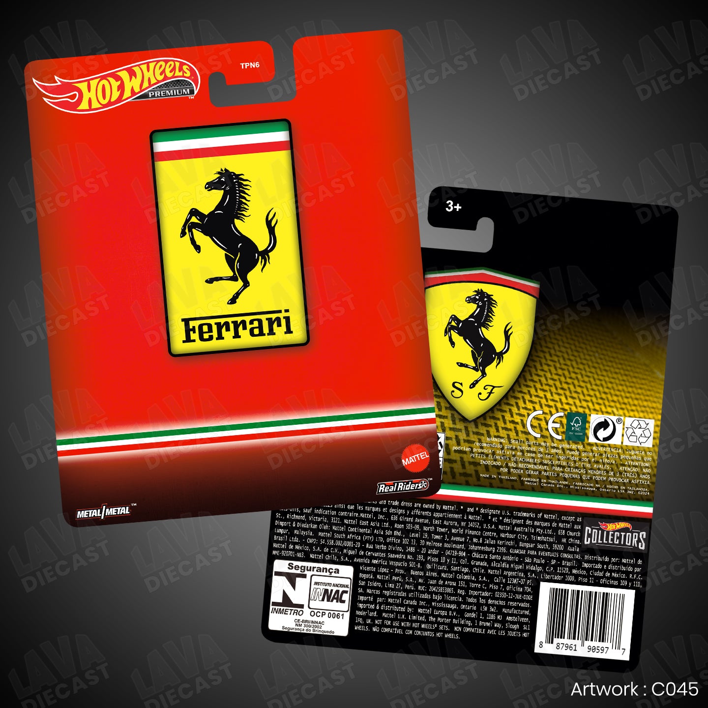 FERRARI Theme Premium Custom Hot Wheels Card for 1:64 Diecast