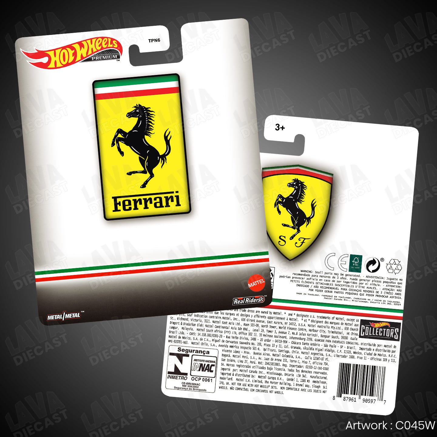 FERRARI WHITE Theme Premium Custom Hot Wheels Card for 1:64 Diecast