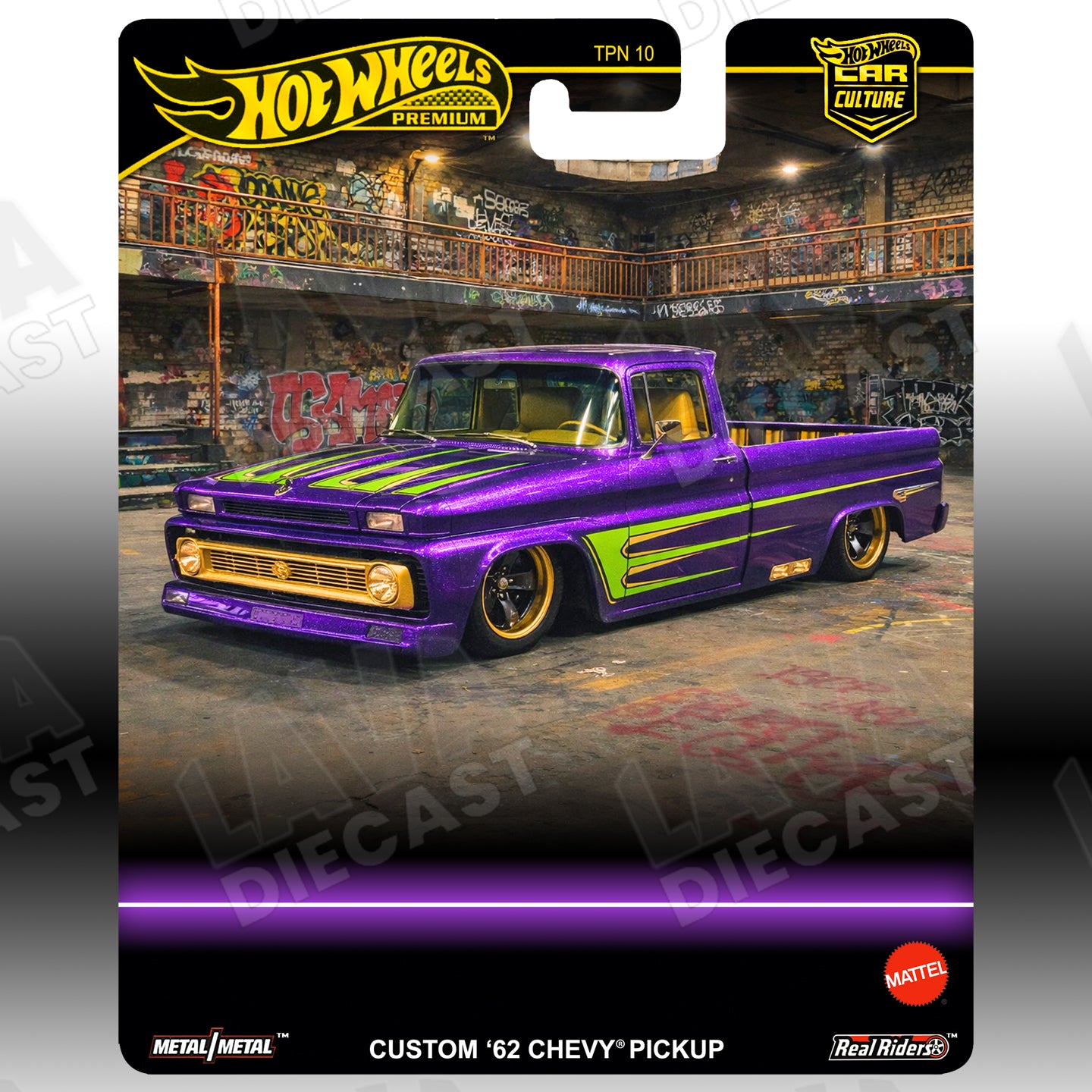 Purple ’62 Chevy Pickup w/ Green Trim (Multipack Exclusive) | Custom Hot Wheels Premium Card 1:64