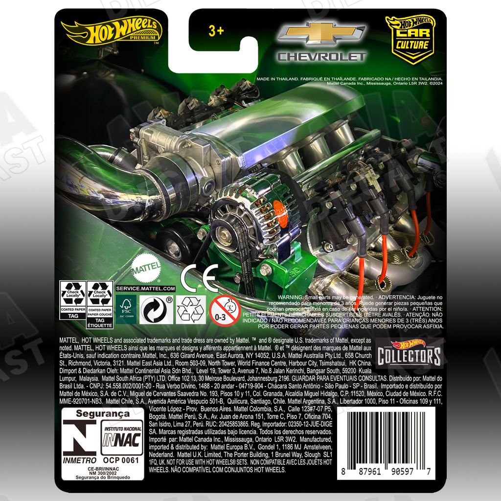 Green ’62 Chevy Pickup w/ Yellow Flames (Multi 3-Pack Exclusive) | Custom Hot Wheels Premium Card 1:64