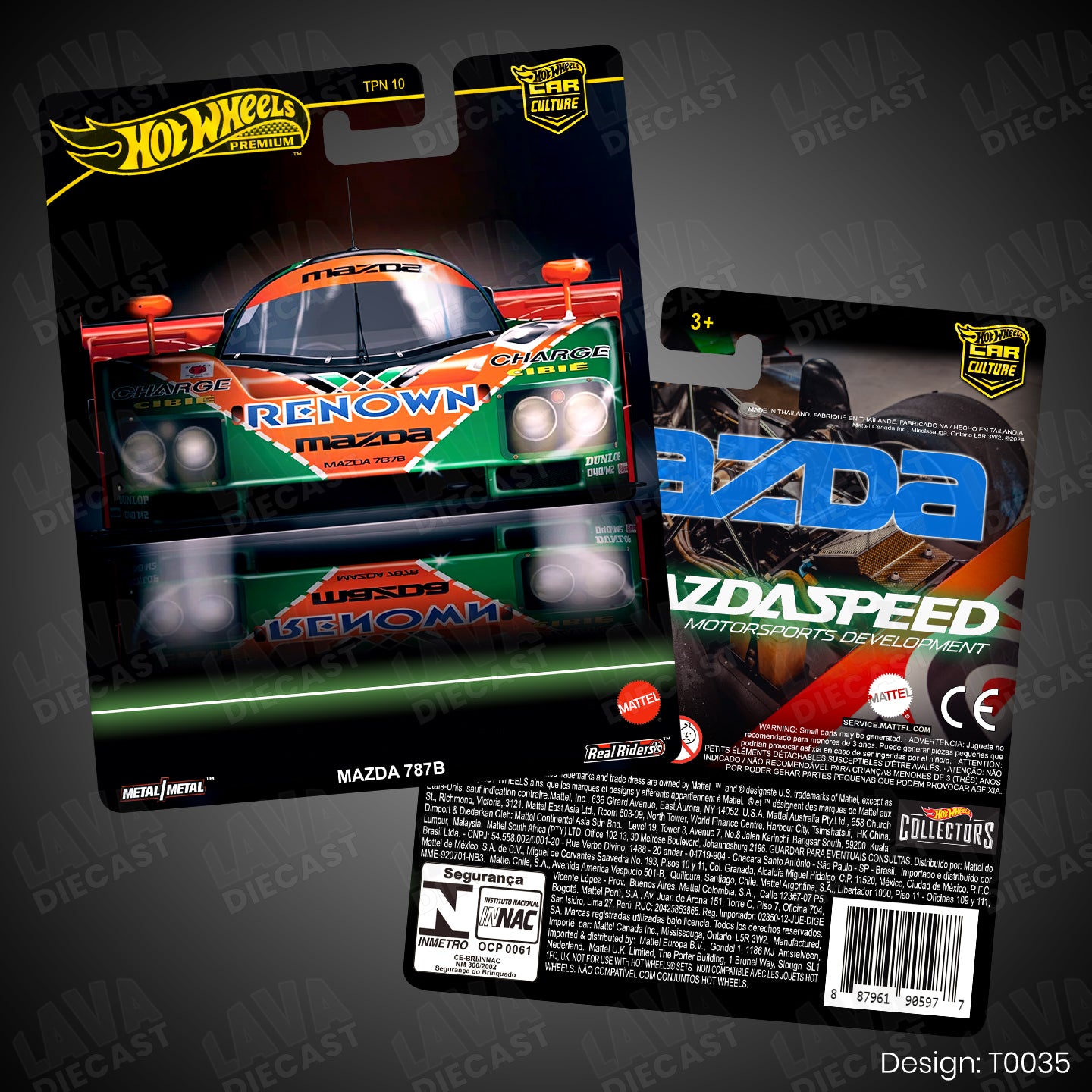 Mazda 787B RENOWN Le Mans Theme Premium Custom Hot Wheels Card for 1:64 Diecast