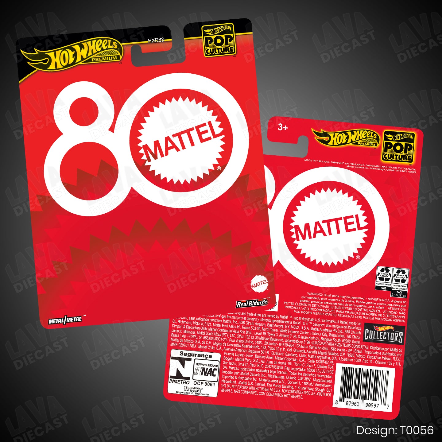 Mattel 80th Anniversary Theme Premium Custom Hot Wheels Card for 1:64 Diecast