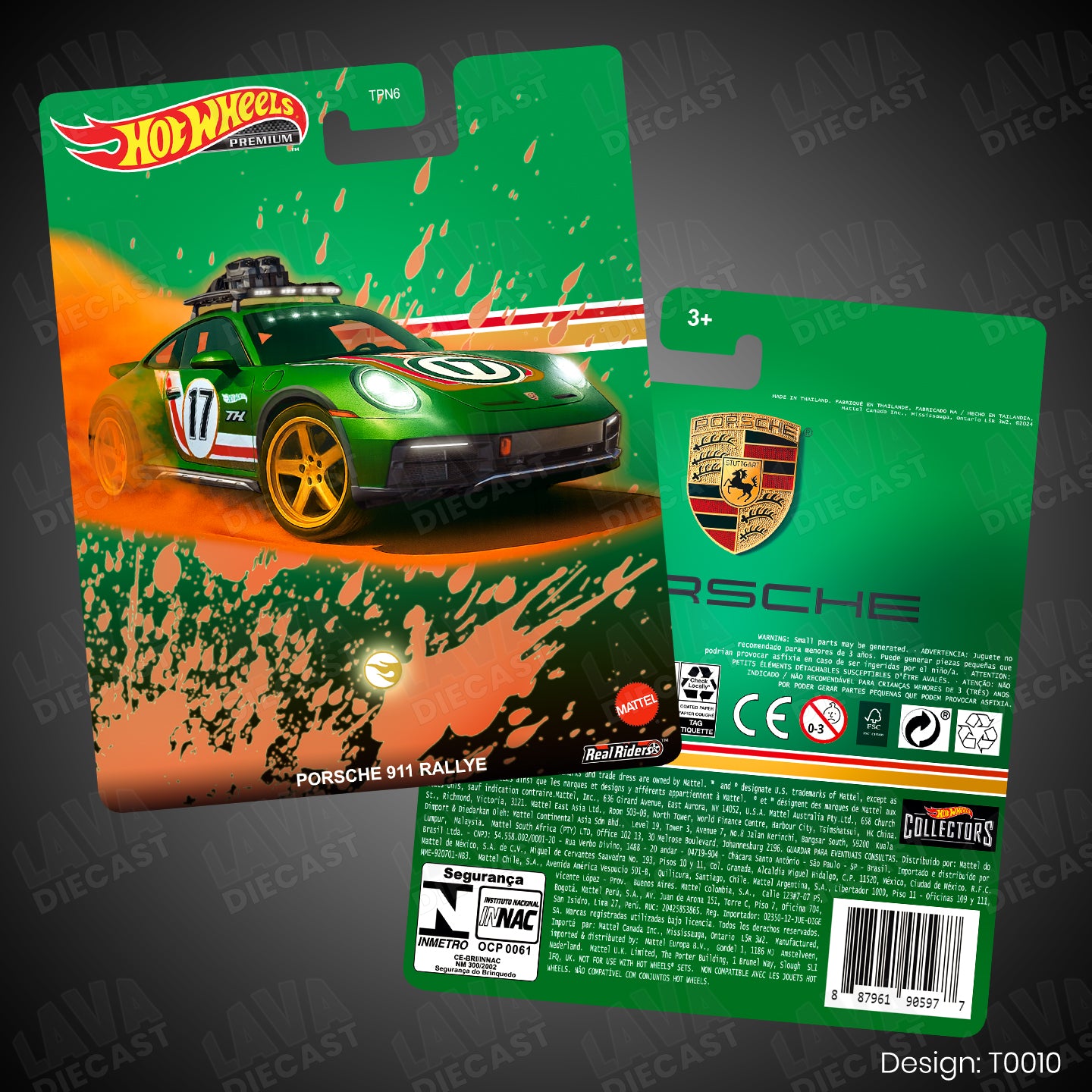 PORSCHE 911 RALLYE STH Theme Premium Custom Hot Wheels Card for 1:64 Diecast