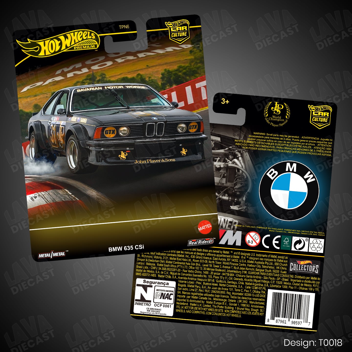 BMW 635 CSi Theme Premium Custom Hot Wheels Card for 1:64 Diecast
