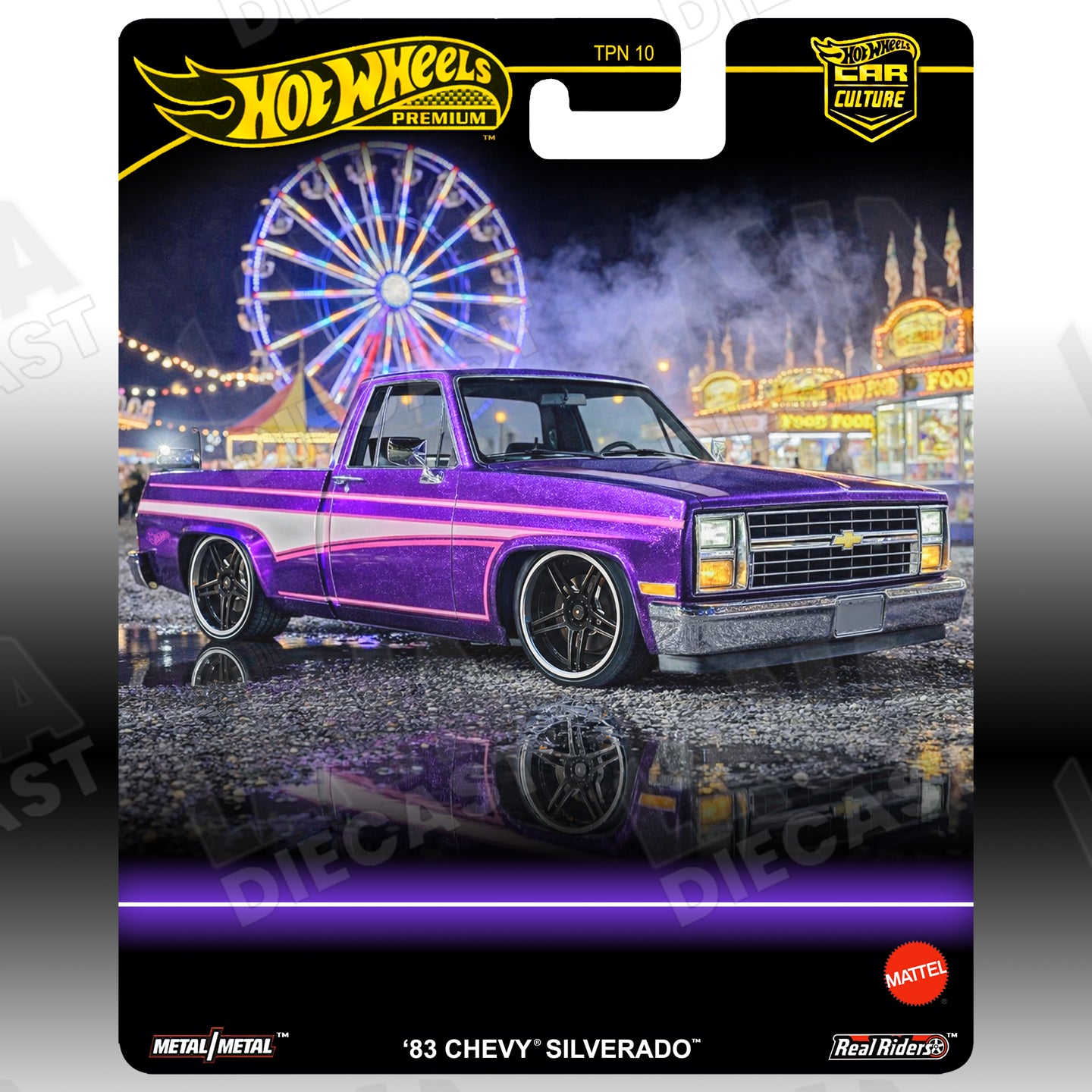 Hot Wheels ’83 Chevy Silverado Purple 2025 Dollar General Exclusive | Custom Hot Wheels Premium Card 1:64