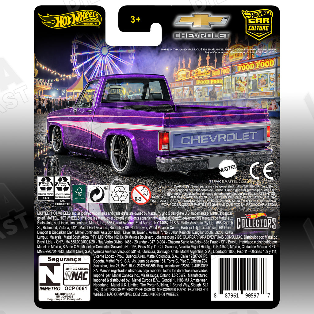 Hot Wheels ’83 Chevy Silverado Purple 2025 Dollar General Exclusive | Custom Hot Wheels Premium Card 1:64