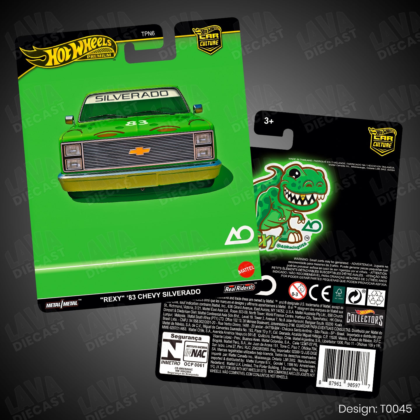 '83 Chevy Silverado C10 REXY Theme Premium Custom Hot Wheels Card for 1:64 Diecast