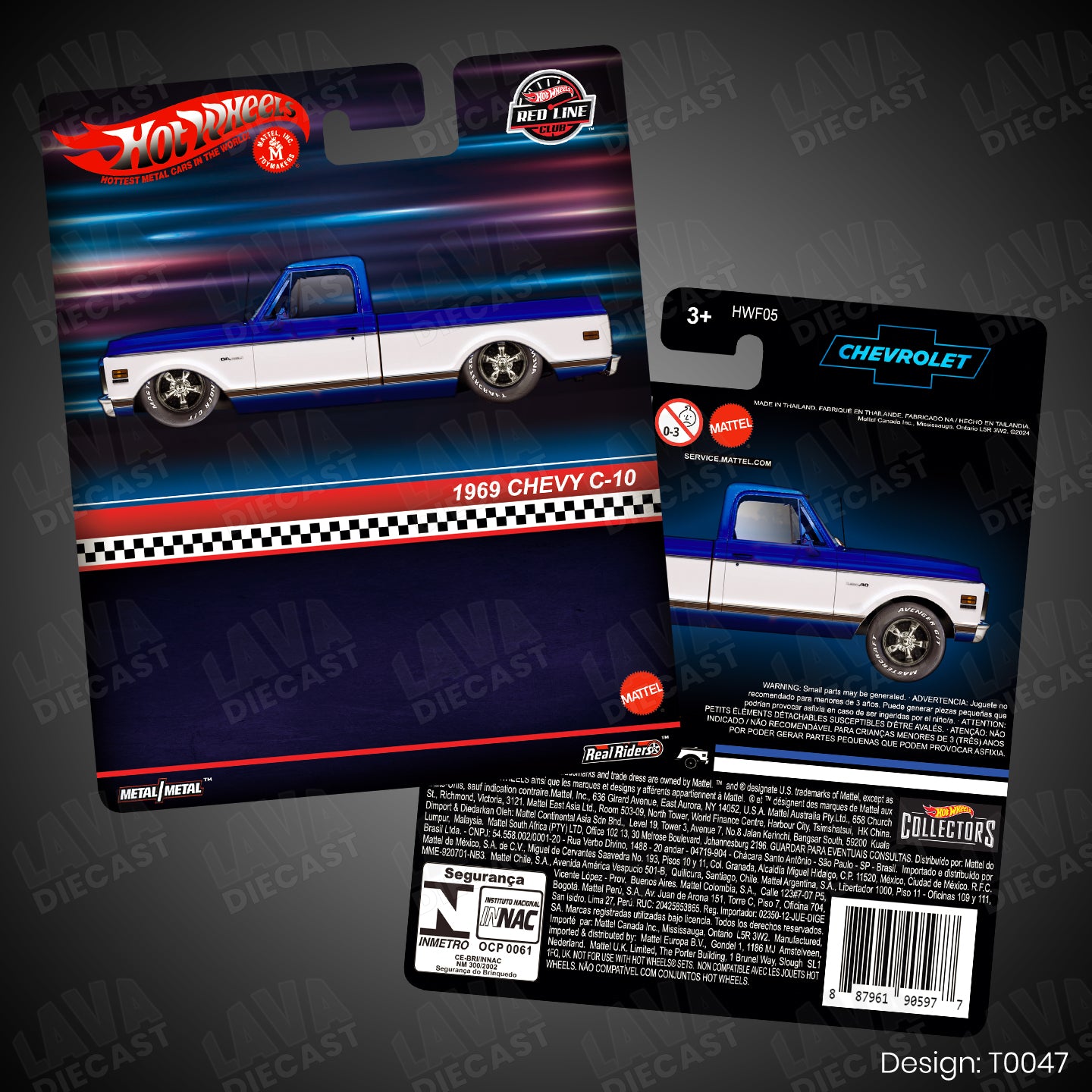 1969 Chevy Silverado C10 RLC Theme Premium Custom Hot Wheels Card for 1:64 Diecast