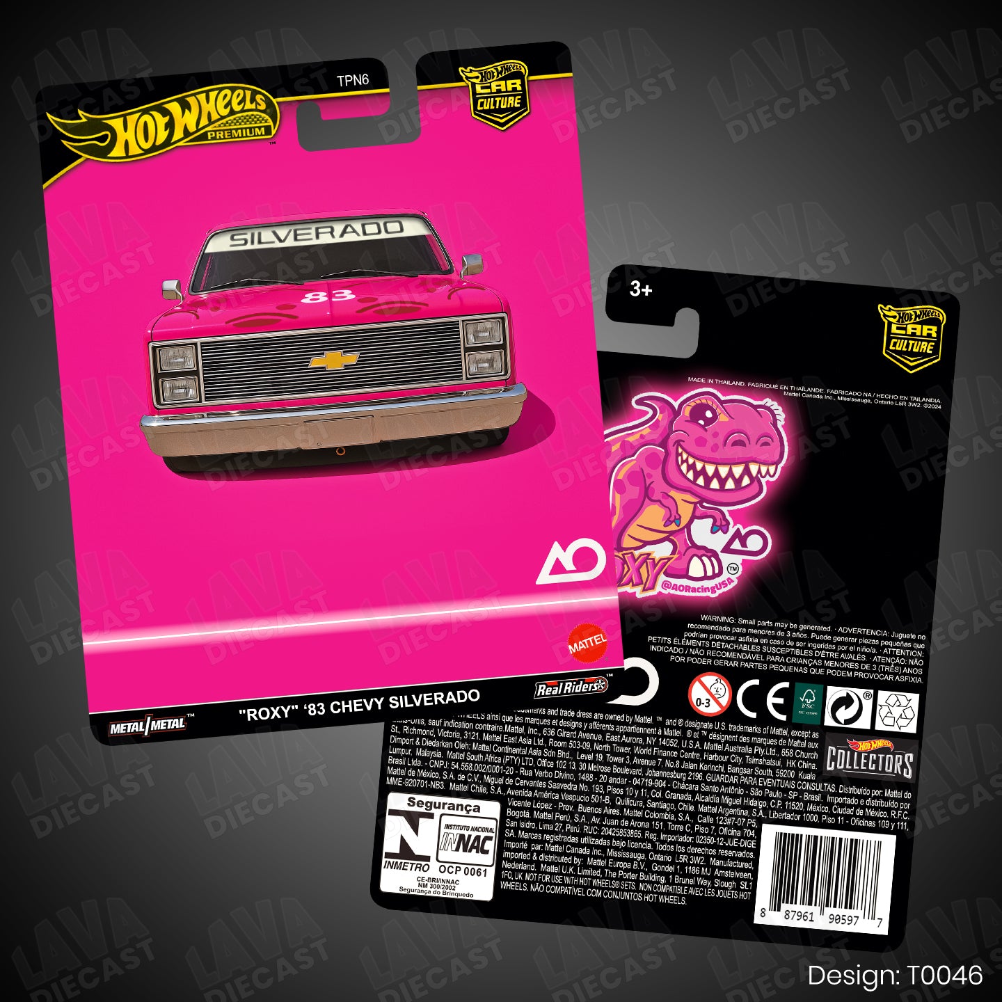 '83 Chevy Silverado C10 ROXY Theme Premium Custom Hot Wheels Card for 1:64 Diecast