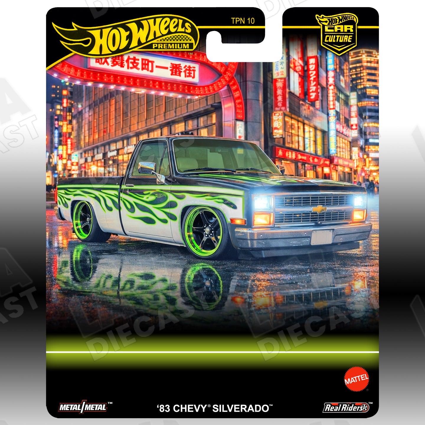 Hot Wheels ’83 Chevy Silverado Flames 5 Pack Multipack C10 | Custom Hot Wheels Premium Card 1:64