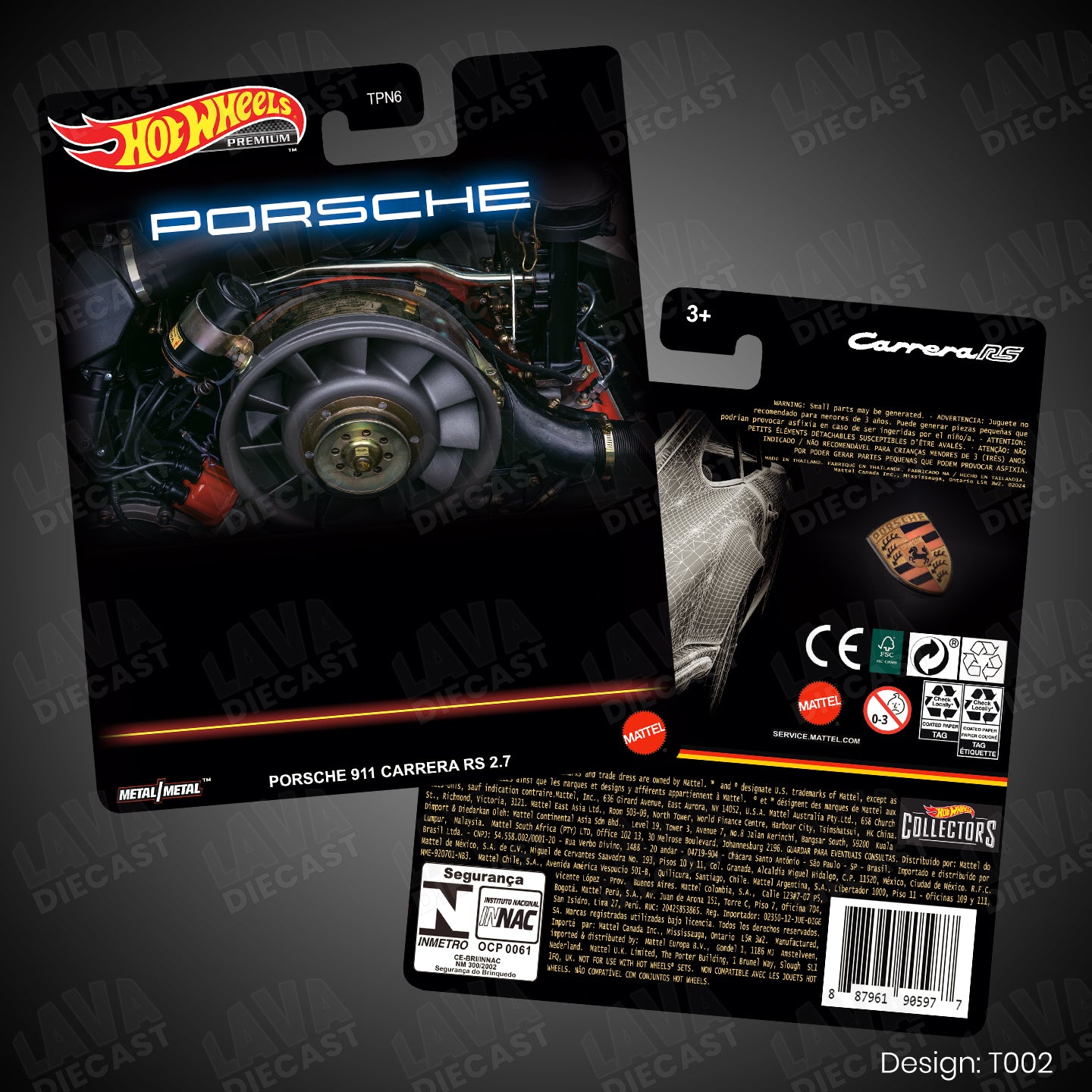 PORSCHE 911 CARRERA RS 2.7 Theme Premium Custom Hot Wheels Card for 1:64 Diecast