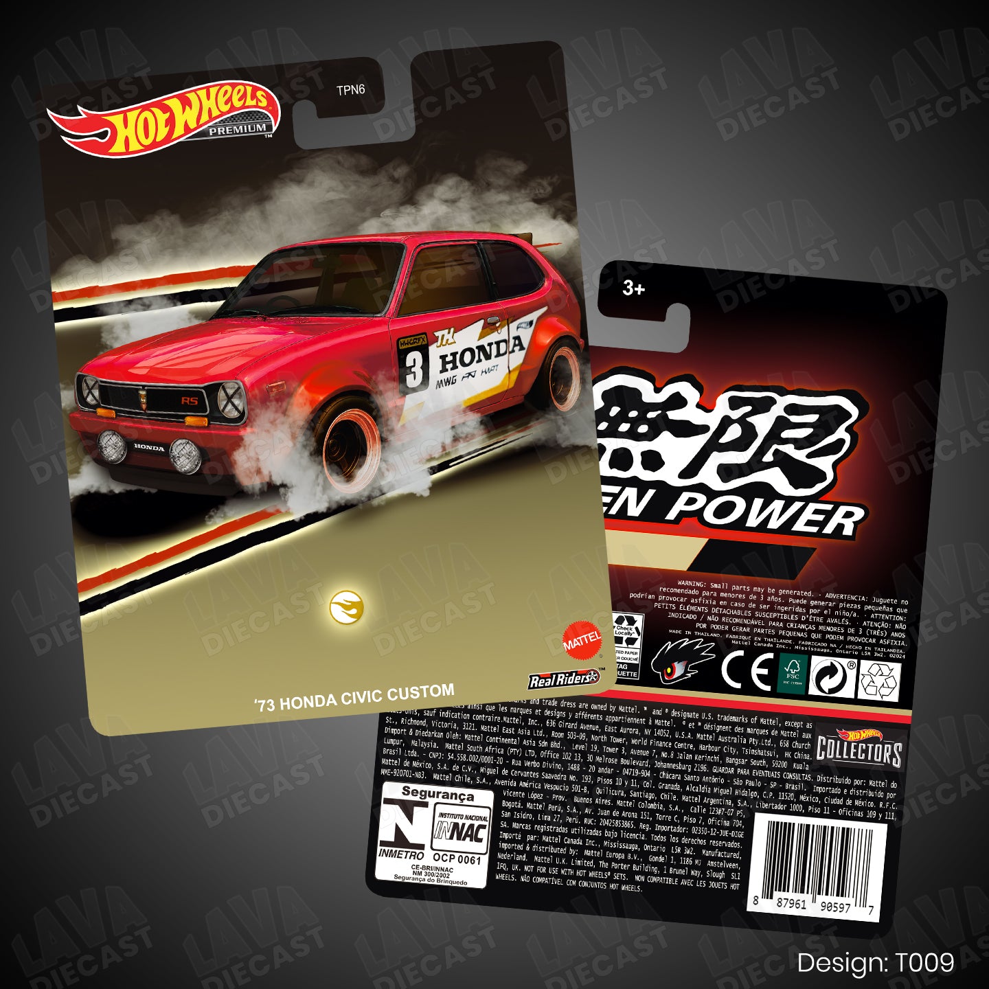 73 HONDA CIVIC CUSTOM STH Theme Premium Custom Hot Wheels Card for