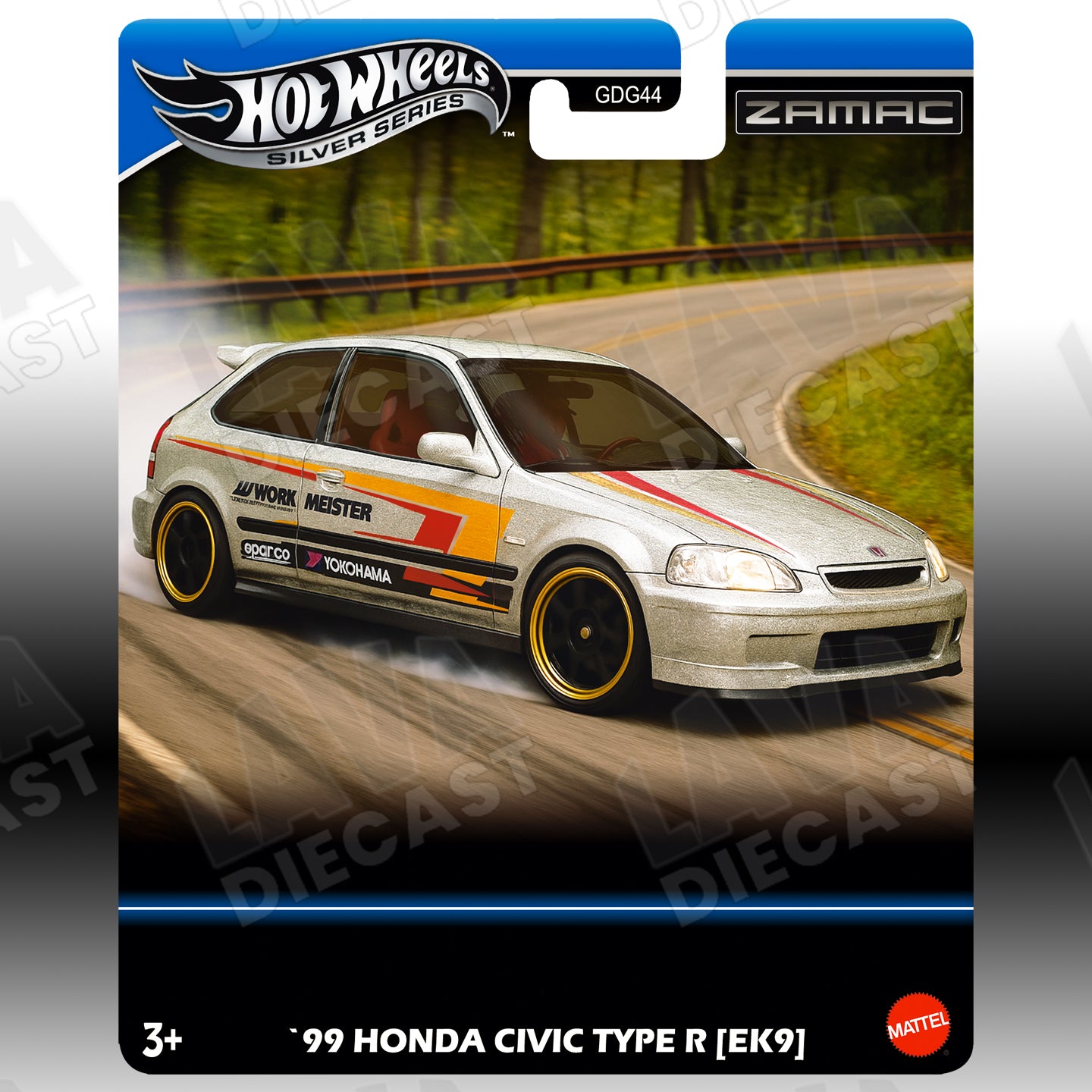Hot Wheels ’99 Honda Civic Type R EK9 ZAMAC (Silver Series Multi 6-Pack Set) | Custom Premium 1:64 Card