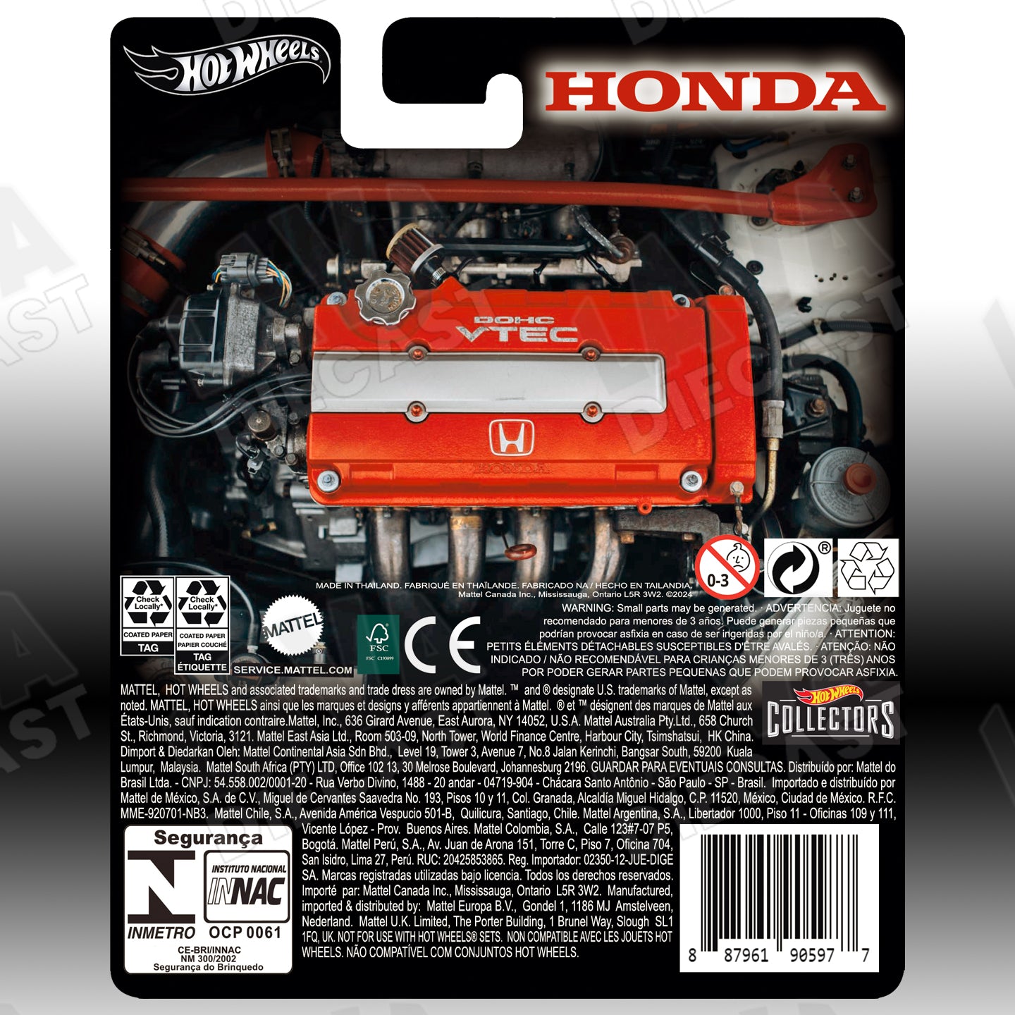 Hot Wheels ’99 Honda Civic Type R EK9 ZAMAC (Silver Series Multi 6-Pack Set) | Custom Premium 1:64 Card