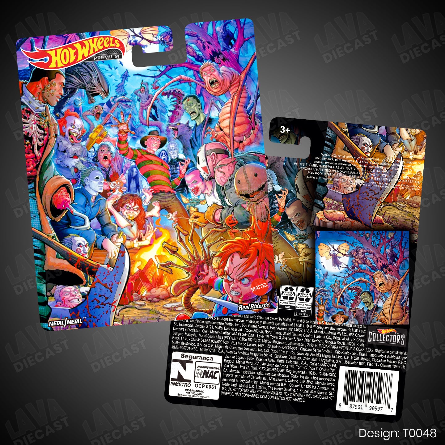 Horror Movie Characters Theme Custom Premium Custom Hot Wheels Card for 1:64 Diecast