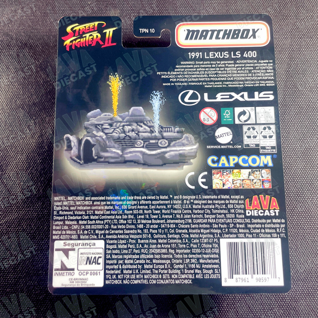 STREET FIGHTER II LEXUS LS 400 MATCHBOX + PREMIUM CUSTOM CARD SET | 1:64 DIECAST COLLECTOR EDITION
