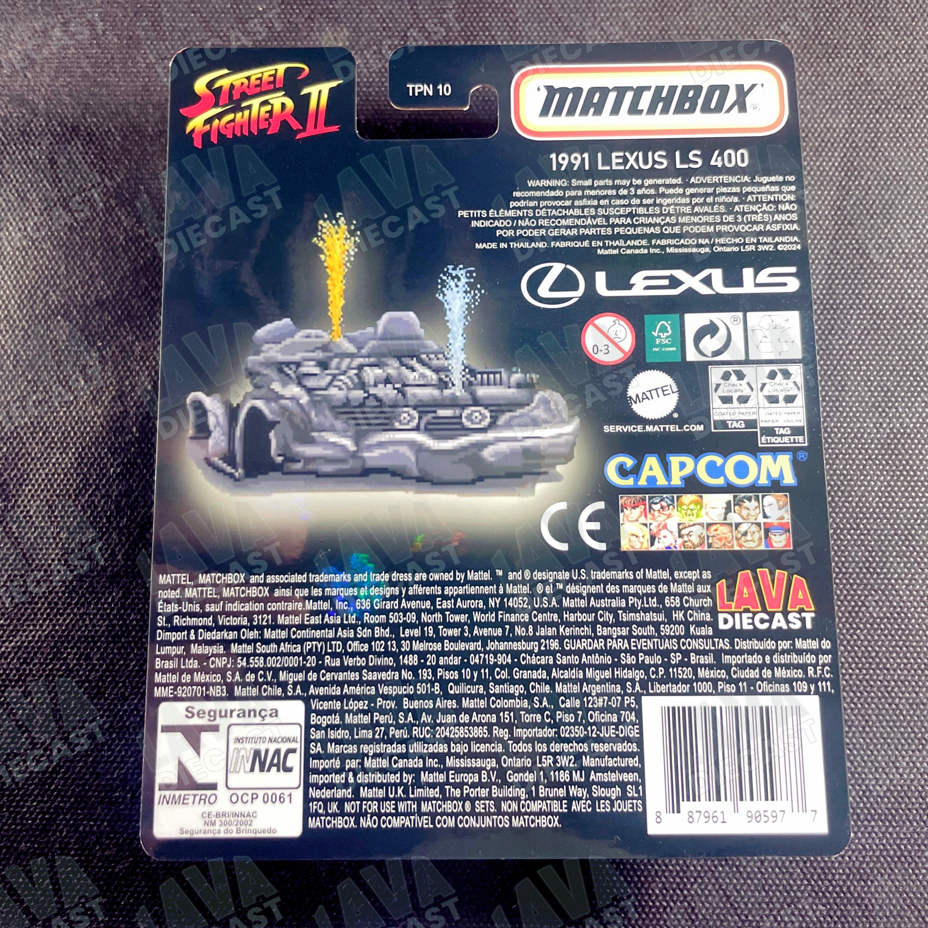 STREET FIGHTER II LEXUS LS 400 MATCHBOX + PREMIUM CUSTOM CARD SET | 1:64 DIECAST COLLECTOR EDITION