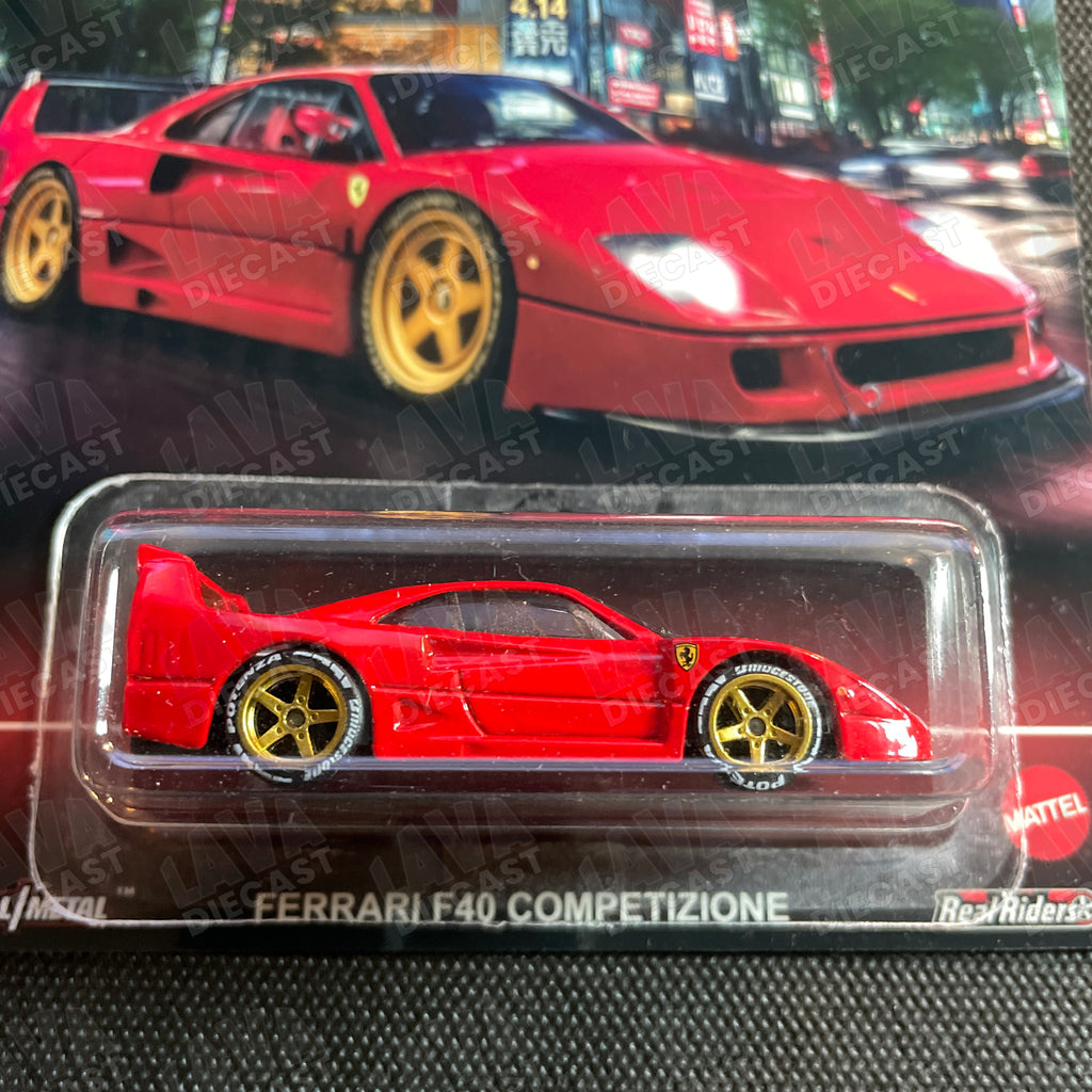 Hot Wheels Ferrari F40 Competizione | Custom Wheel Swap + Premium Lava Diecast Card Set 1:64