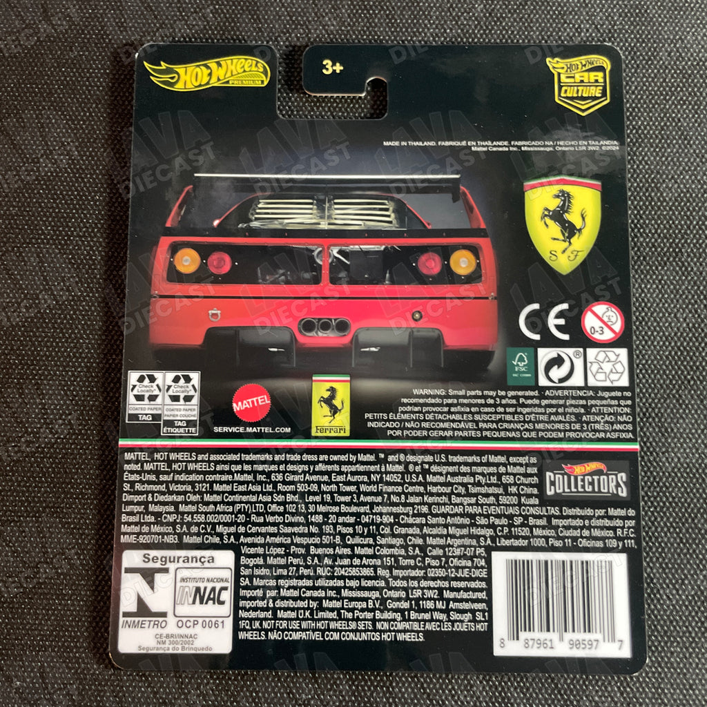 Hot Wheels Ferrari F40 Competizione | Custom Wheel Swap + Premium Lava Diecast Card Set 1:64