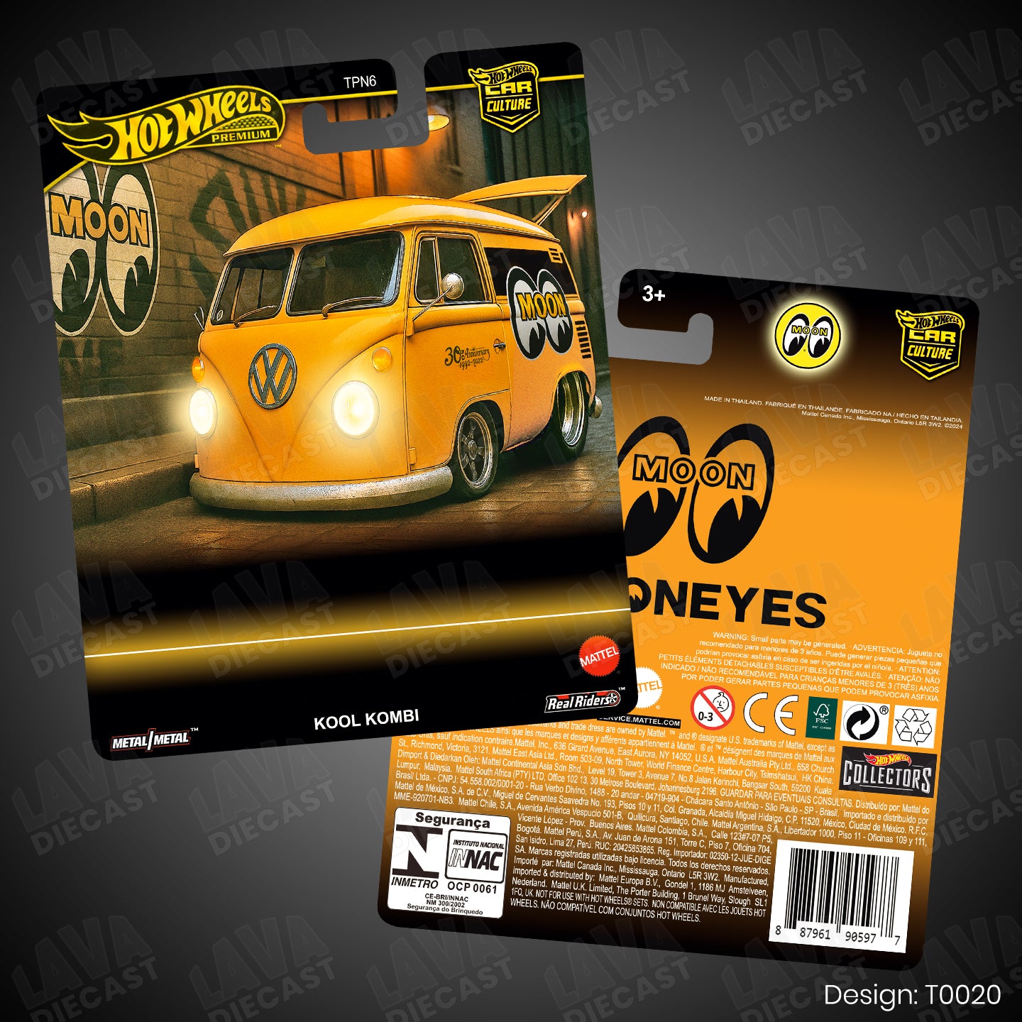 KOOL KOMBI MOONEYES Theme Premium Custom Hot Wheels Card for 1:64 Diecast