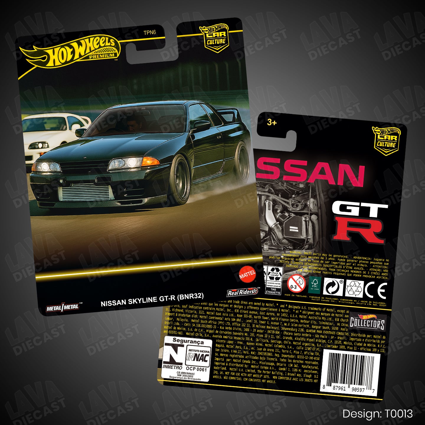 NISSAN SKYLINE GTR BNR32 Theme Premium Custom Hot Wheels Card for 1:64 Diecast