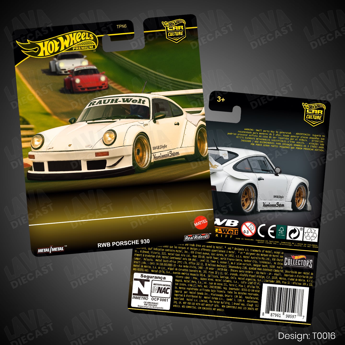 RWB PORSCHE 930 White Theme Premium Custom Hot Wheels Card for 1:64 Diecast