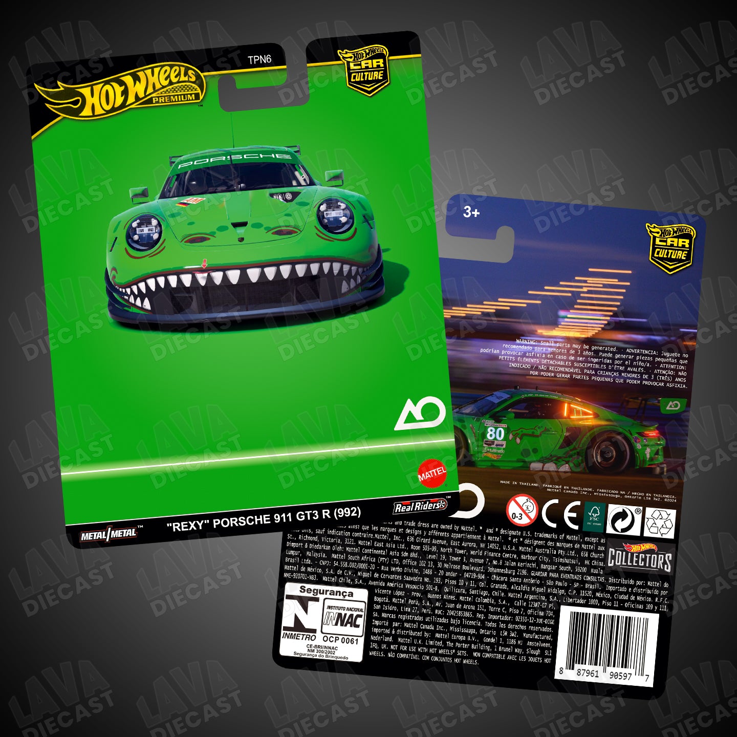 Hot Wheels Race Day REXY Porsche 911 GT3 R (992) | Theme Premium Custom Hot Wheels Card 1:64