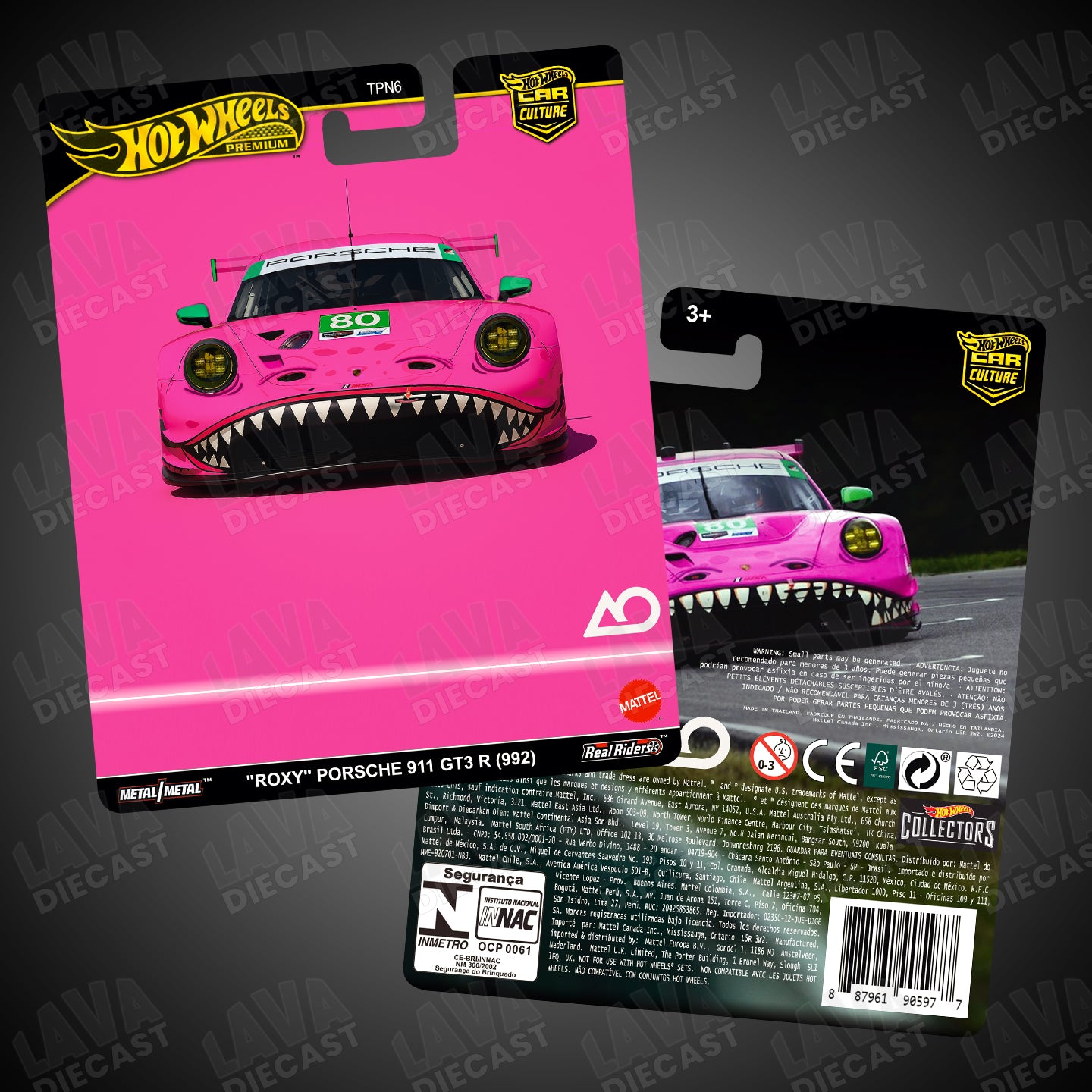 Hot Wheels Race Day ROXY Porsche 911 GT3 R (992) Chase | Theme Premium Custom Hot Wheels Card 1:64