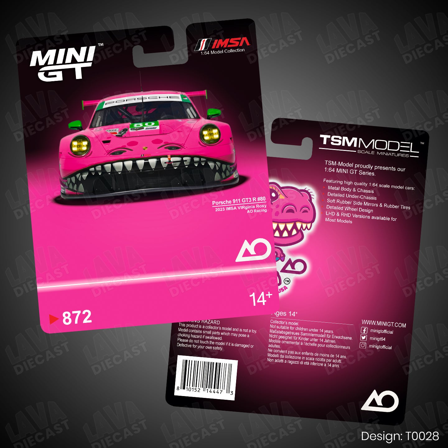 ROXY PORSCHE 911 GT3 R 992 Theme Custom Card for MINI GT 1:64 Diecast
