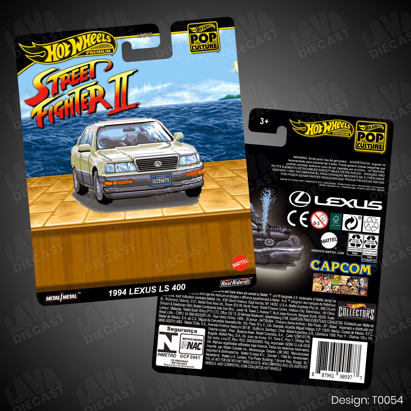 STREET FIGHTER 2 LEXUS LS 400 Theme Premium Custom Hot Wheels Card for 1:64 Diecast