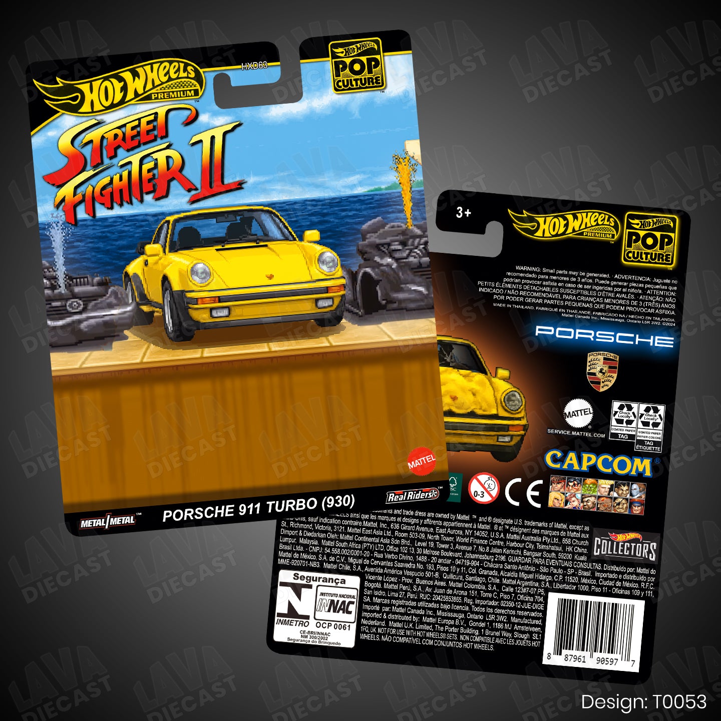 STREET FIGHTER 2 PORSCHE 911 TURBO (930) Theme Premium Custom Hot Wheels Card for 1:64 Diecast